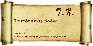 Thuránszky Noémi névjegykártya